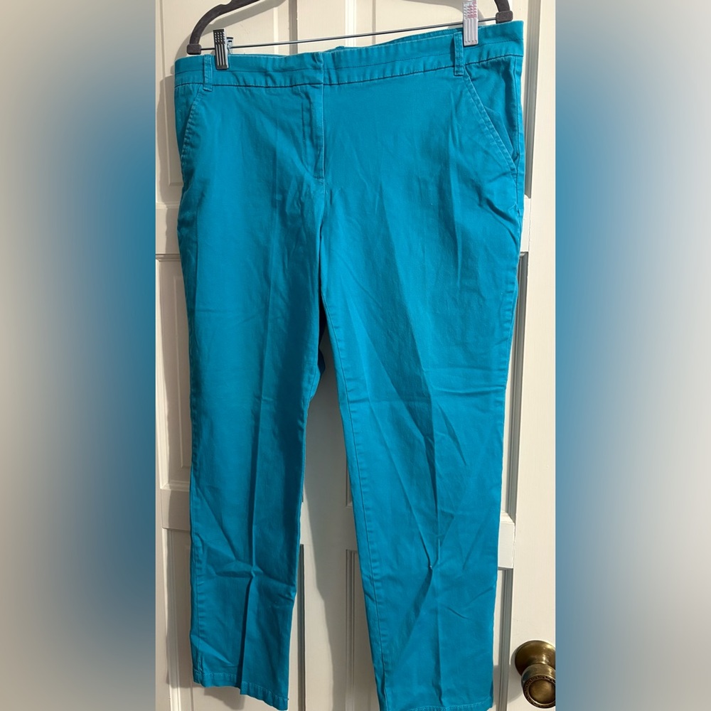 New York & Company Womenโs Plus Teal Blue Pants Sz 14